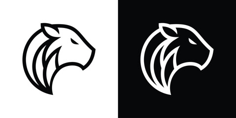 cheetah head logo design made in a minimalist line style.
