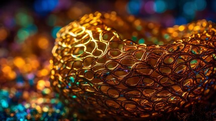 Glistening Floral Delight: A Captivating Macro Closeup of Christmas Nature in Brown and White with Gold Accents, generative AI