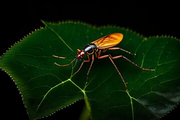 Fototapeta na wymiar fly on leaf
