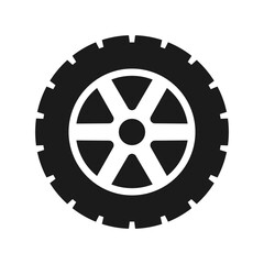 Obraz premium Black Rubber Wheel Tire Icon