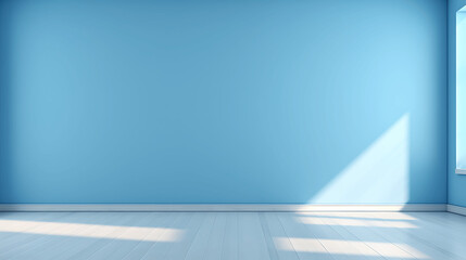 Light Blue Wall and Floor with Light Glare