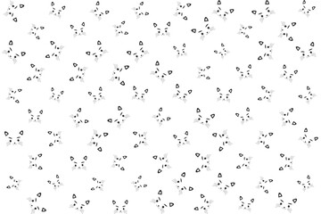 illustration the face of cat pattern on white background.