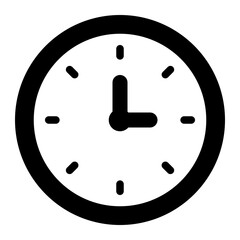 Time Clock solid glyph icon