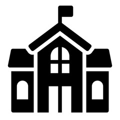 Kindergarten building solid glyph icon