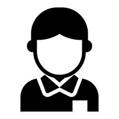 Boy kindergarten student solid glyph icon