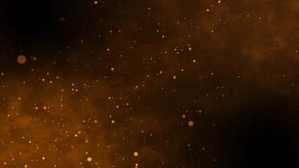Festive abstract christmas texture, golden bokeh particles and highlights on dark background. High...