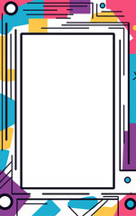 Colorful trendy photocard frame border