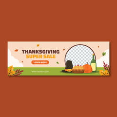 Thanksgiving day banner background vector