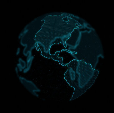 particle earth with technology and innovation, futuristic and cloud computing, internet of thing and 3d rendering,concept