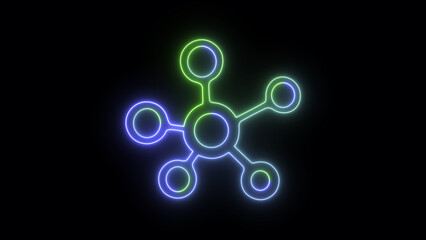 Fototapeta na wymiar abstract molecule sign. neon molecule icon.