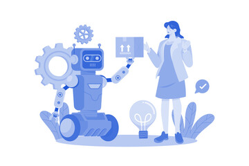 Industry Robotization Illustration concept bo white background