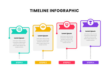 Infographic 4 steps, Visual Business Solutions Professional Infographic Template