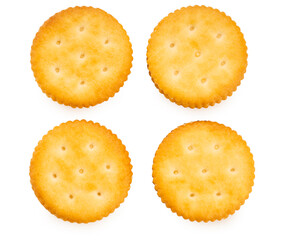 Peanut butter cracker on white background, Peanut butter snack isolate on white with clipping path.
