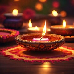 Festival oil lanterns diwali,generative ai