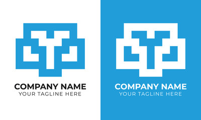 Obraz premium Creative modern minimal abstract monogram initial letter t logo design template