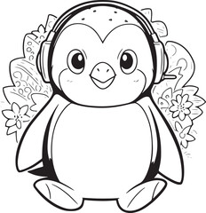 Penguin Cartoon Coloring Pages