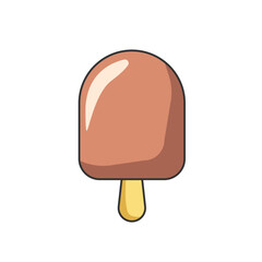 Sweet ice cream in chocolate glaze