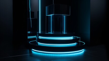 Refreshing & Blue: Electric Glass Blender for Your Kitchen!, generative AI