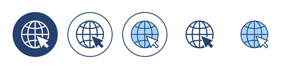Web icon vector. go to web sign and symbol. web click icon. Global search icon