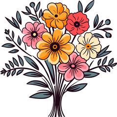 Cute colorful flowers bouqeut 