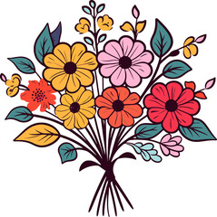 Cute colorful flowers bouqeut 