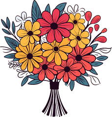 Cute colorful flowers bouqeut 