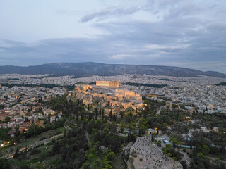Fototapeta na wymiar Aerial view of Acropolis, Athens, Greece
