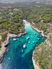 Aerial View of Cala Sa Nau beach in Palma de Mallorca, Spain © Juana