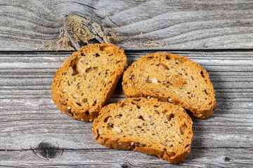 slices of toasted bread with seeds