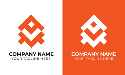 Fototapeta premium Corporate modern minimal monogram abstract business logo design template