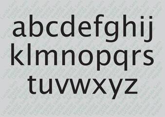 Fototapeta na wymiar example of san - serif font 