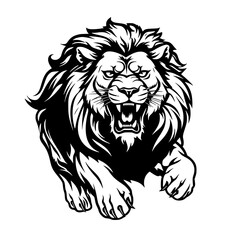 Lion Tiger Abstract Line art Illustration Logo Coloring Page Black White