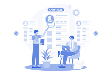 Concept Two Guys Are Choosing A Candidate