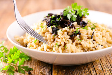 Creamy mushroom risotto- Italian food