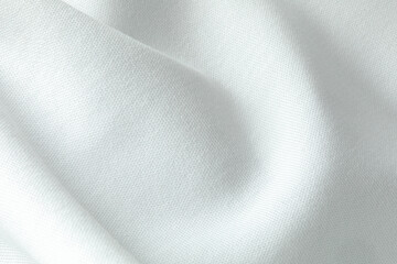 Closeup view of a white cotton woven textile fabric texture