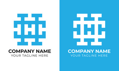 Obraz premium Creative modern minimal abstract monogram initial letter h logo design template
