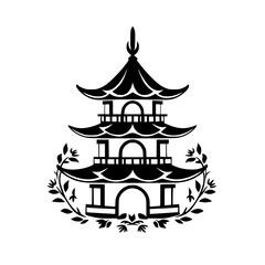 Fototapeta na wymiar Chinese lantern New Year Abstract Logo Ornament Illustration Elegant Simple