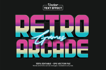 Retro arcade games, Editable Text Effect	
 - obrazy, fototapety, plakaty