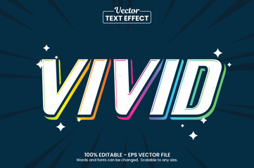 Vivid colorful Editable Text effect Premium Vector	
