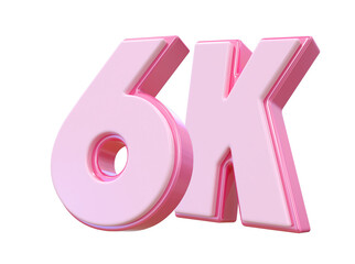 6K Follower Pink Number 3d