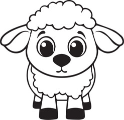 Sheep Cartoon Coloring Pages