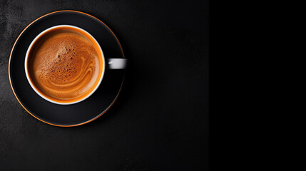Fototapeta na wymiar Amazing Cup of Coffee on Black Background