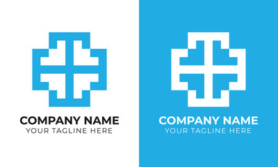 Modern minimal monogram abstract business logo design template