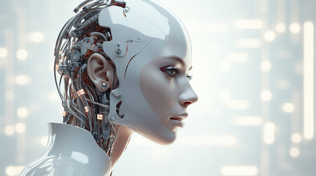 Amazing White Cyborg ai Futuristic Artificial Intelligence