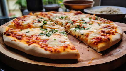 Beautiful Homemade Pizza with Melted Cheese