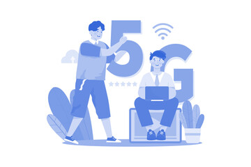 Telecom company implements 5G for faster connectivity.