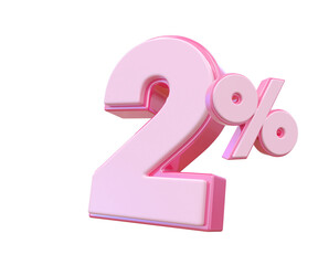 Promotion 2 Percent Pink Number 3d