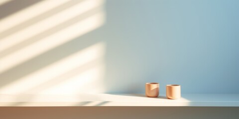 Interior of a modern home, empty wall with sunlight, AI generated