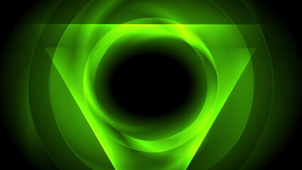 Hi-tech abstract futuristic background with glowing triangle and circle