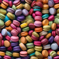 A colorful array of macarons in various flavors1